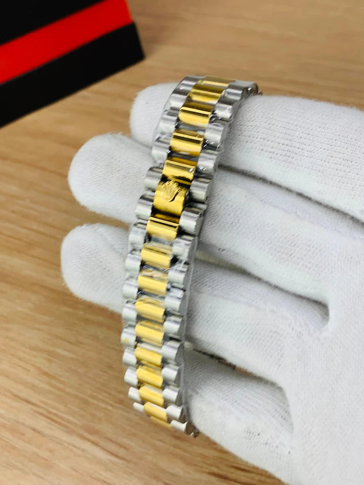 Rolex Two Tone Golden Dial Stainless steel watch