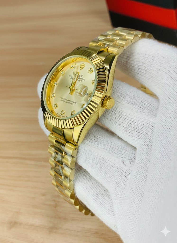 Rolex Pure Gold Colour Stainless Steel Watch