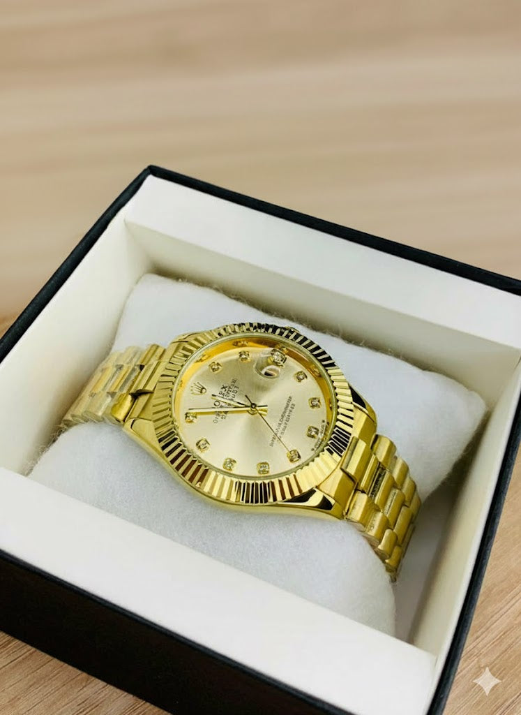 Rolex Pure Gold Colour Stainless Steel Watch